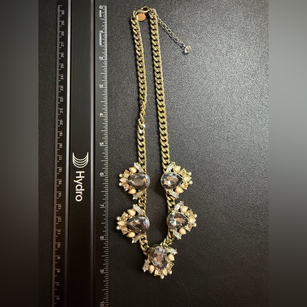 Express Elegant Gold and Silver Statement Necklace - Picture 2 of 4